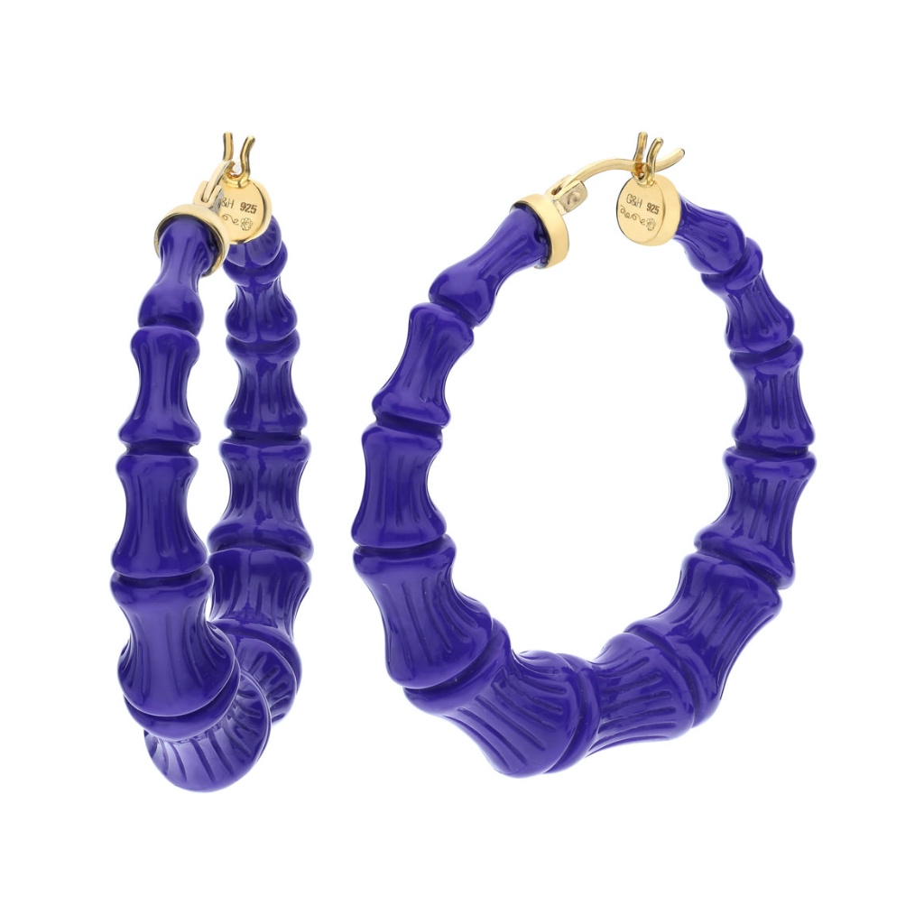 Purple Bamboo Hoops
